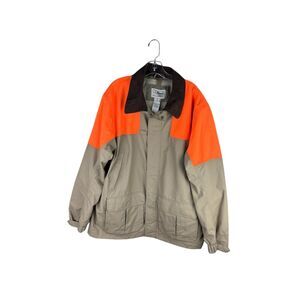 Vintage ll bean hunting jacket goretex nylon Brown Orange panels XL